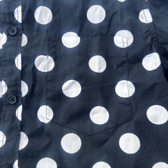 Pre-Loved Vintage Inspired Polka Dot Black & White Button Down Blouse - Picture 7 of 7
